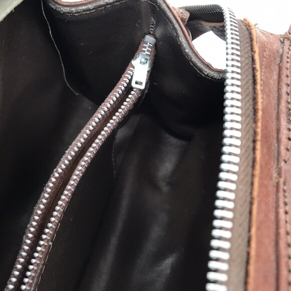 Vintage 60s Artisan Hand Tooled Carved Leather Rose & Indian Shoulder Bag Mexico - Picture 9 of 10